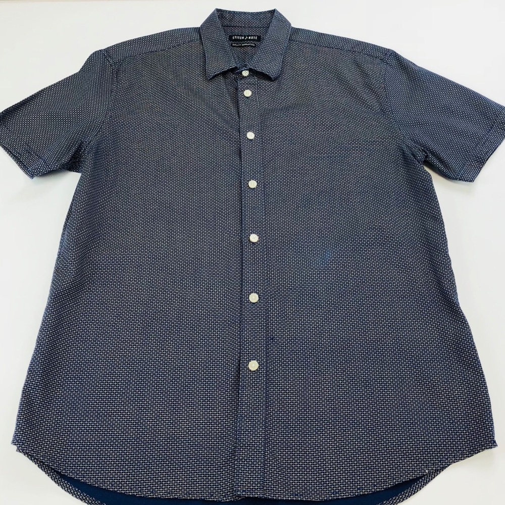 Stitch Note Short Sleeve Button Down